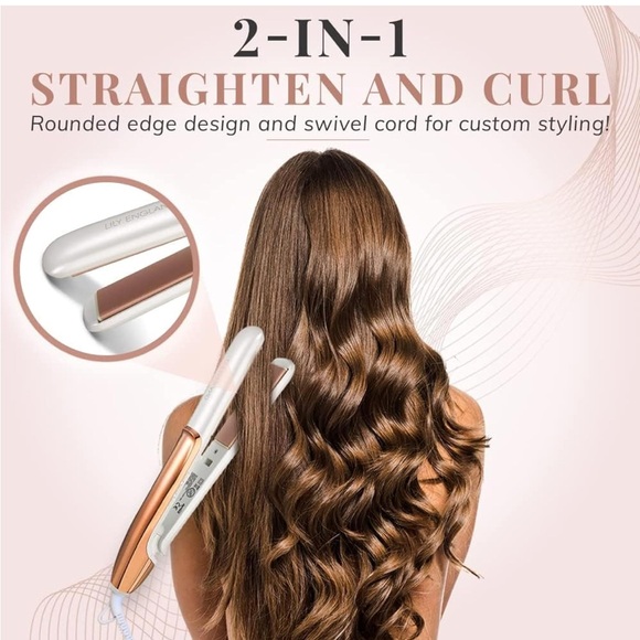 Hair Straightener and Curler, Adjustable Temperature, Dual Voltage 1 Inch - Picture 3 of 8